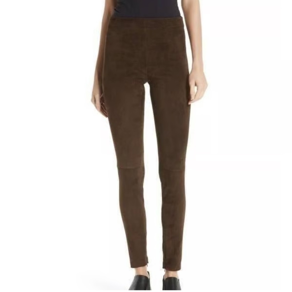 Vince - lamb leather suede skinnyβ pants zipper pull on small s mob wife luxury